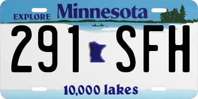 MN license plate 291SFH