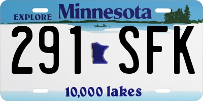 MN license plate 291SFK