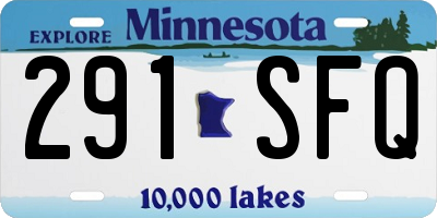 MN license plate 291SFQ