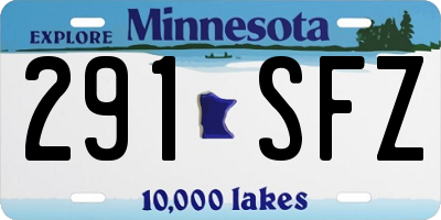 MN license plate 291SFZ