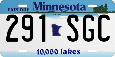 MN license plate 291SGC