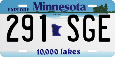 MN license plate 291SGE