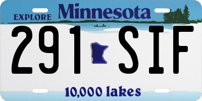 MN license plate 291SIF