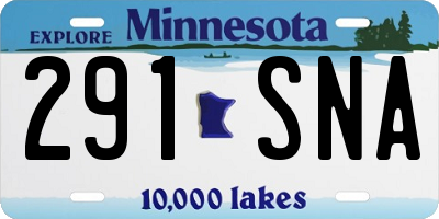 MN license plate 291SNA
