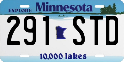 MN license plate 291STD