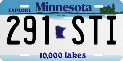 MN license plate 291STI