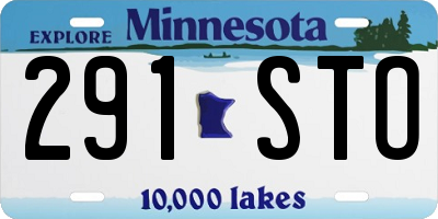 MN license plate 291STO