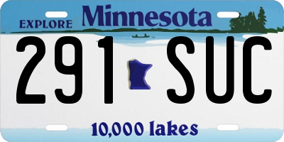 MN license plate 291SUC