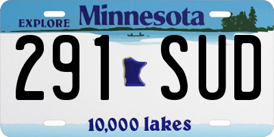 MN license plate 291SUD