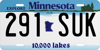 MN license plate 291SUK