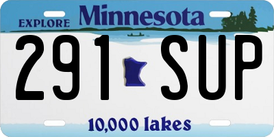 MN license plate 291SUP