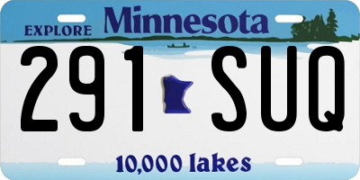MN license plate 291SUQ
