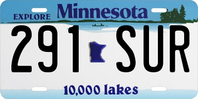 MN license plate 291SUR