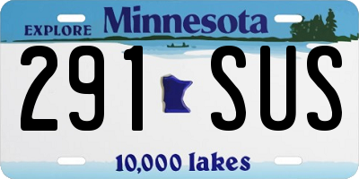 MN license plate 291SUS