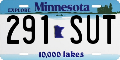 MN license plate 291SUT