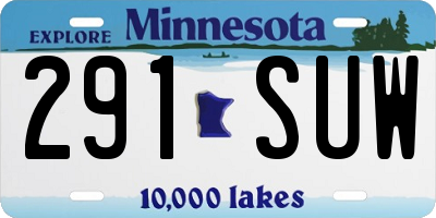 MN license plate 291SUW