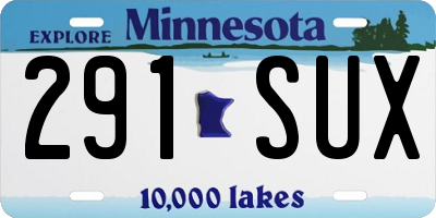 MN license plate 291SUX
