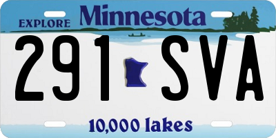 MN license plate 291SVA