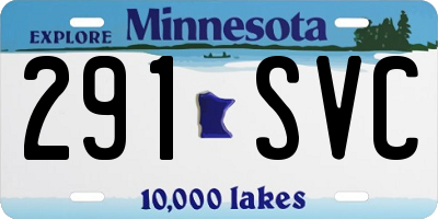 MN license plate 291SVC