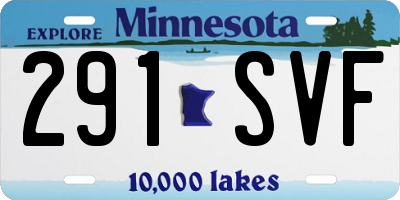 MN license plate 291SVF