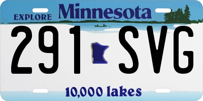 MN license plate 291SVG