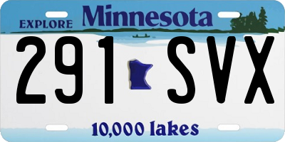 MN license plate 291SVX