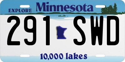 MN license plate 291SWD