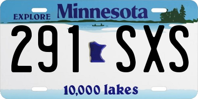 MN license plate 291SXS