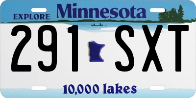 MN license plate 291SXT