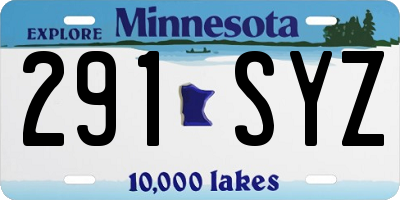 MN license plate 291SYZ