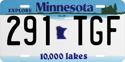 MN license plate 291TGF