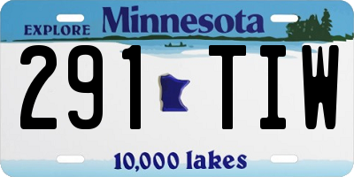 MN license plate 291TIW