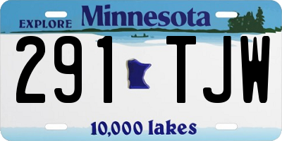 MN license plate 291TJW