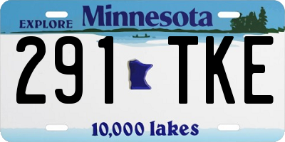 MN license plate 291TKE