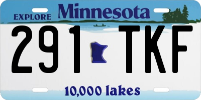 MN license plate 291TKF