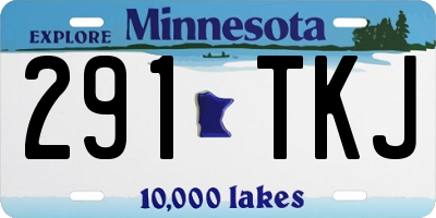 MN license plate 291TKJ