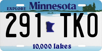 MN license plate 291TKO
