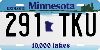 MN license plate 291TKU