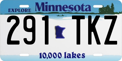MN license plate 291TKZ
