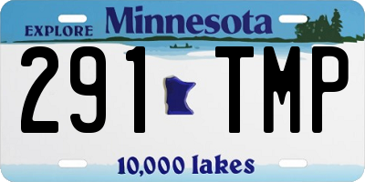 MN license plate 291TMP