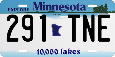 MN license plate 291TNE