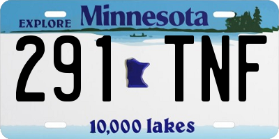 MN license plate 291TNF