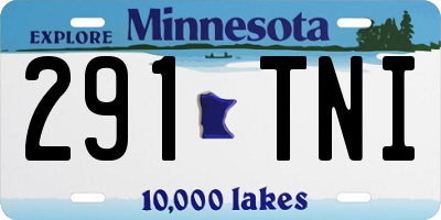 MN license plate 291TNI