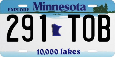MN license plate 291TOB