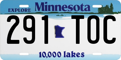 MN license plate 291TOC