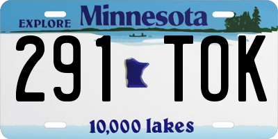 MN license plate 291TOK