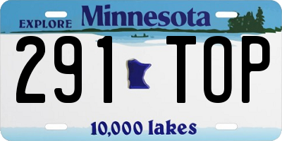 MN license plate 291TOP