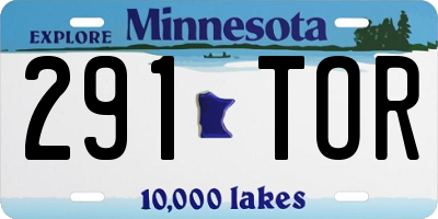 MN license plate 291TOR