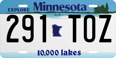MN license plate 291TOZ