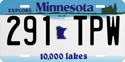 MN license plate 291TPW